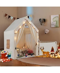 Hongge 2-in-1 3-Piece Play Tent and Playpen with Star String Lights, Ages 3+