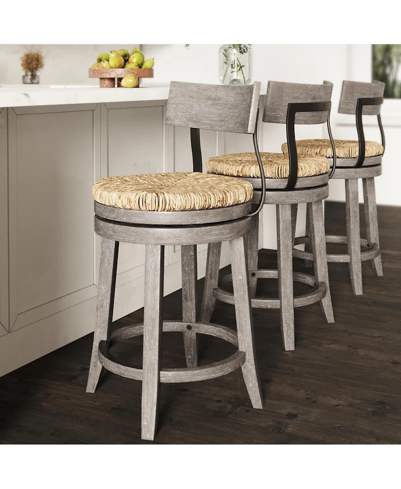 Clihome 1 Piece 26-Inch Counter Height Solid Wood Frame Bar Stool