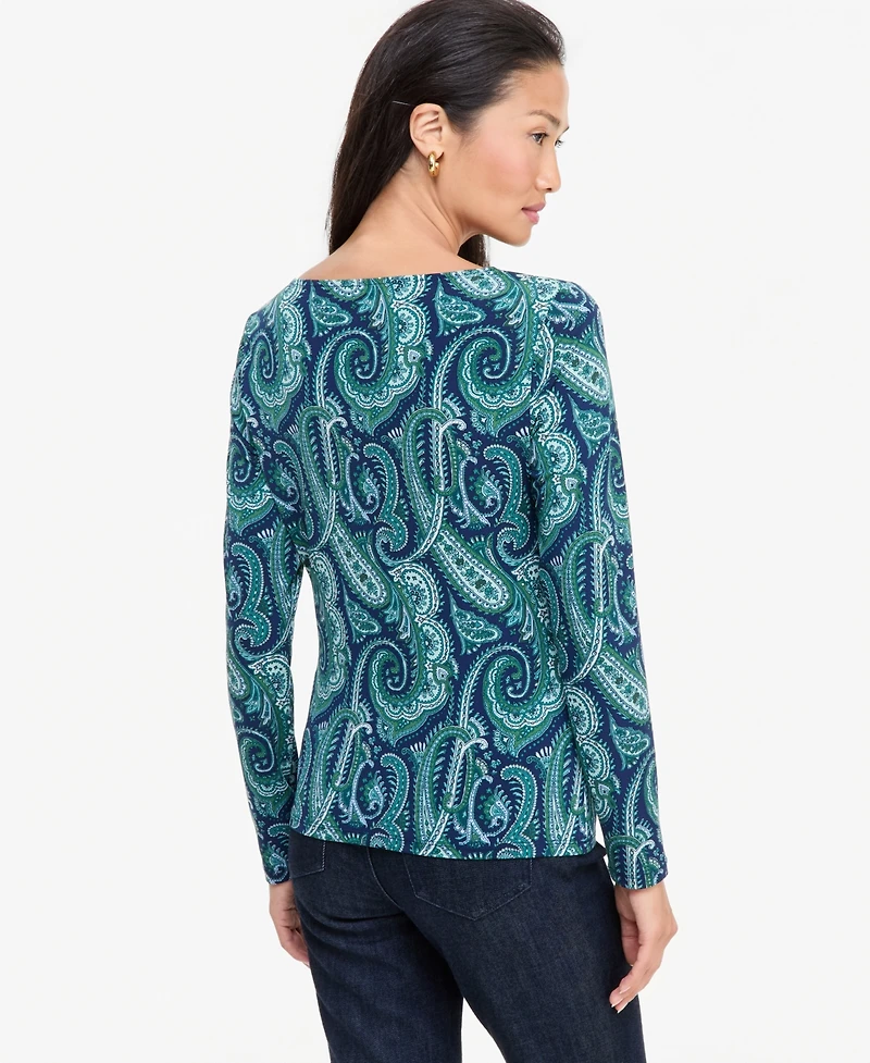 I.n.c. International Concepts Women's Paisley-Print Cowl-Neck Long-Sleeve Blouse, Macy's Exclusive