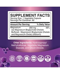 Phytoral Magnesium Glycinate Capsules, 200 Milligram, 60 Count