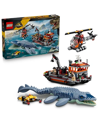 Lego Jurassic World Mosasaurus Dinosaur Boat Attack 77983 703-Piece Building Set, Ages 7+