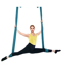 Sugift Aerial Yoga Hammock Swing Starter Kit 5.5 Yards 100gsm Nylon Fabric with Full Rigging Hardware