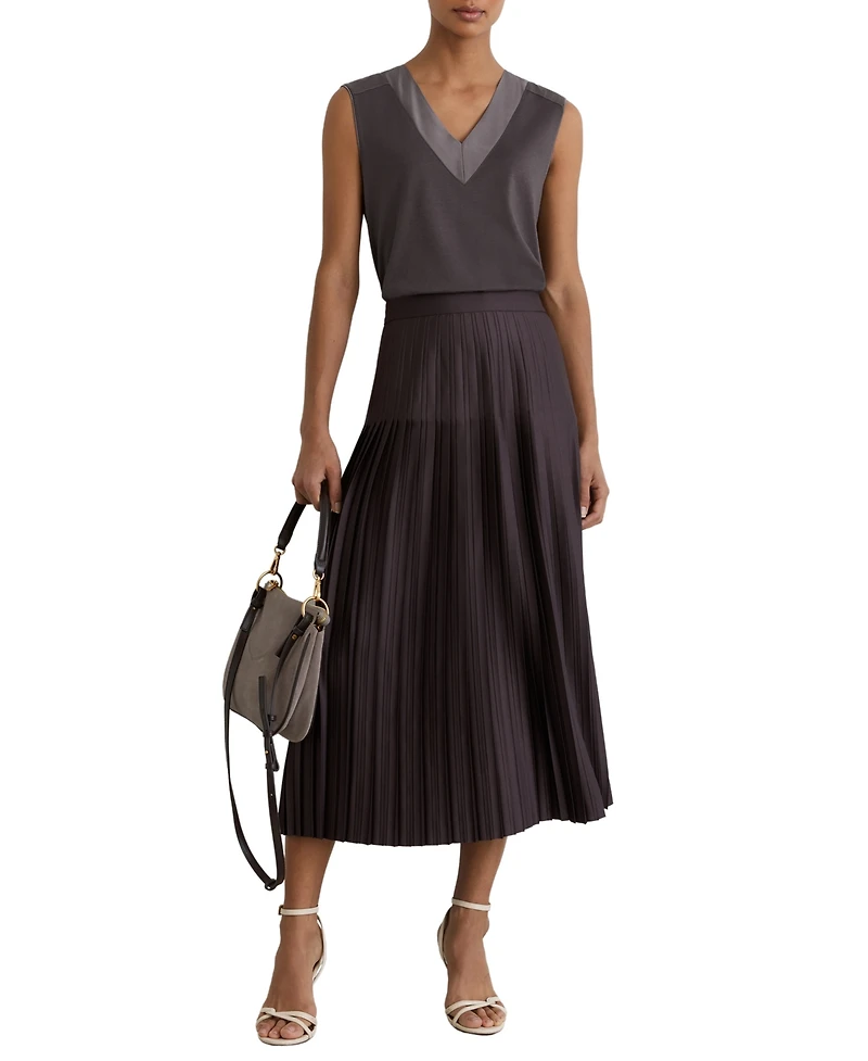 Reiss Women's Silk-Trim Sleeveless Top