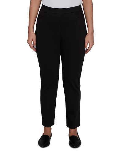 Alfred Dunner Women's Travel Advisory Pull-On Short-Length Knit Twill Pants
