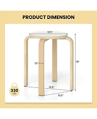 Sugift Set of 4 Stackable Bentwood Dining Chairs with Round Seat