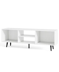 Sugift Tv Stand with Storage Compartments and Metal Legs