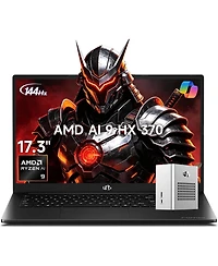 Nimo 17.3 Ai Laptop,Amd Ryzen 9 HX370 32GB Ram 2TB Ssd Radeon 890M,with eGPU of Amd Rx 7600M Xt 8GBGDDR6 for Video Editing,Ai TasksandRemote Streaming