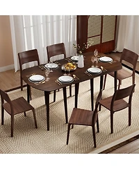 Sugift Extendable Dining Table Set with 2 Half-Round and 1 Rectangular Tables