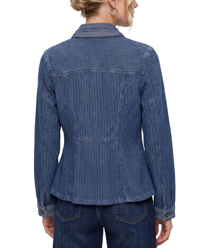 Liverpool Los Angeles Petite Fit and Flare Trucker Denim Jacket
