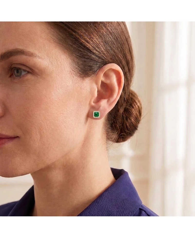 Classy Everyday wear Halo Square Stud Earrings