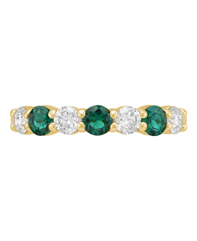 Grown With Love Lab-Grown Sapphire (3/8 ct. t.w.) & Diamond (1/2 Ring 10k White Gold (Also Available Emerald)
