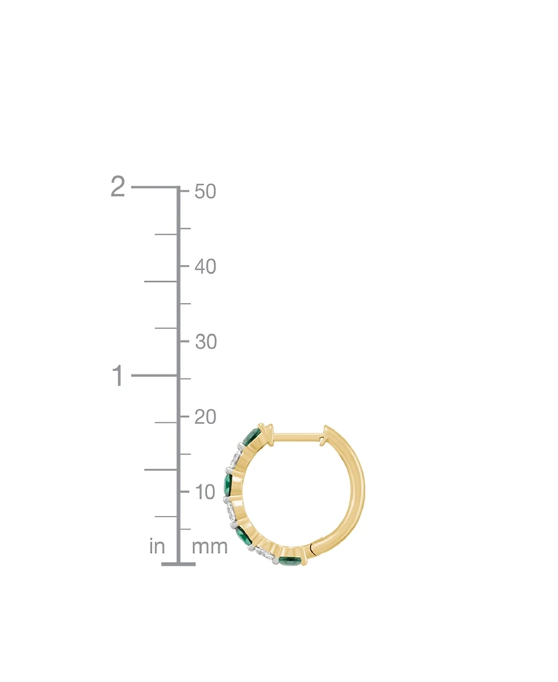 Grown With Love Lab-Grown Ruby (1 ct. t.w.) & Diamond Earrings 10k White Gold (Also Available Emerald)