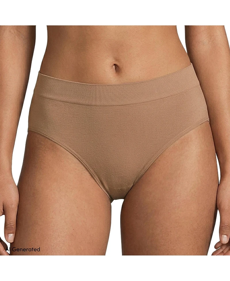 Lands' End Women's Bikini Brief Cotton Comfort Seamless Basics 3 Pack Panties