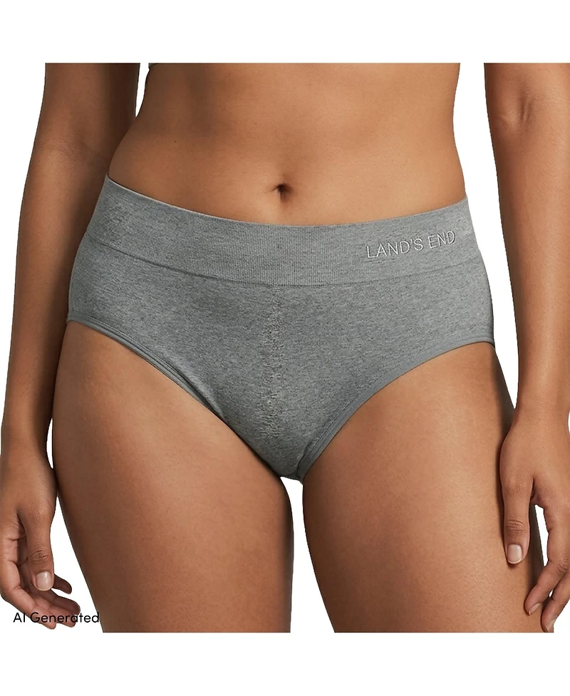 Lands' End Women's Hipster Cotton Comfort Seamless Basics 3 Pack Panties