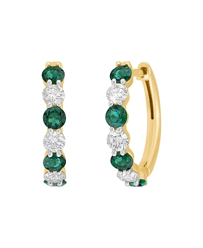 Grown With Love Lab-Grown Ruby (1 ct. t.w.) & Diamond Earrings 10k White Gold (Also Available Emerald)