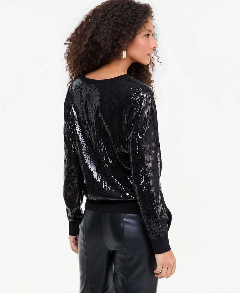 I.n.c. International Concepts Women's Sequin V-Neck Cardigan, Macy's Exclusive