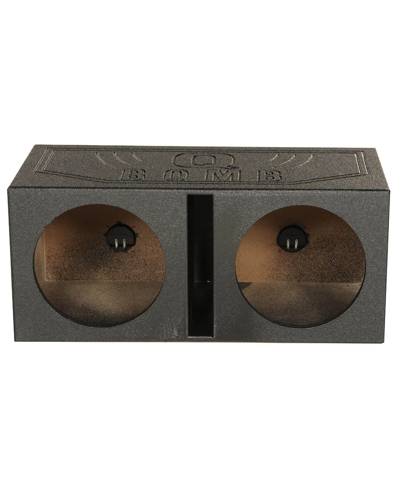 QPower QBOMB12V Dual 12" Vented Ported Subwoofer Sub Box with Bedliner Spray