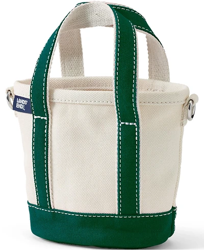 Lands' End Mini Natural Open Top Canvas Tote Bag