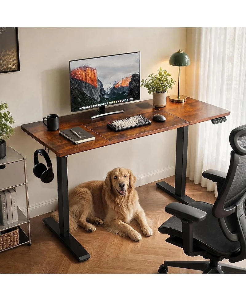 homfan 47"x24" Electric Sit-Stand Desk, 2-Fold Top, Height Adjustable