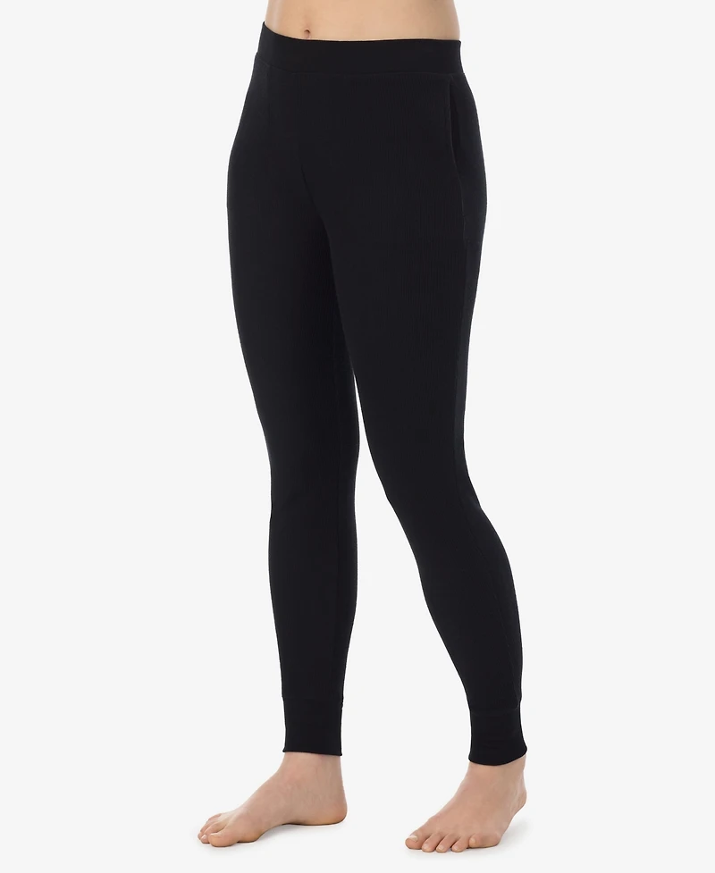 Cuddl Duds Women's Cozy Waffle-Knit Thermal Stretch Leggings