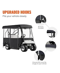 Sugift Polyester Golf Cart Driving Enclosure Cover for 4-Seat Carts