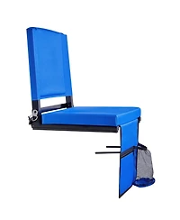 Sufift Folding Bleacher Chair Stadium Seat with Back Support Thick Cushion Shoulder Strap Cup Holder Pocket