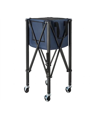 Sugift 2-in-1 Tennis Pickleball Hopper with Pickup Tube Foldable Basket Cart Holds 150 or 260 Balls