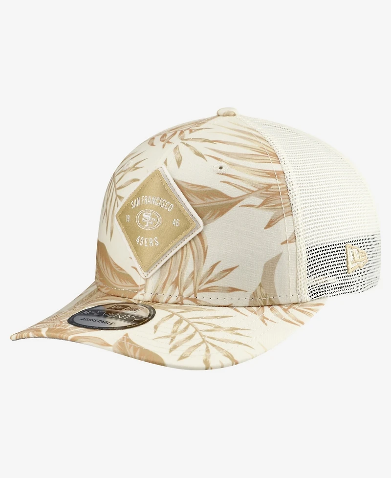 New Era Men's Tan San Francisco 49ers Tonal Palm Coolera 9SEVENTY Adjustable Trucker Hat