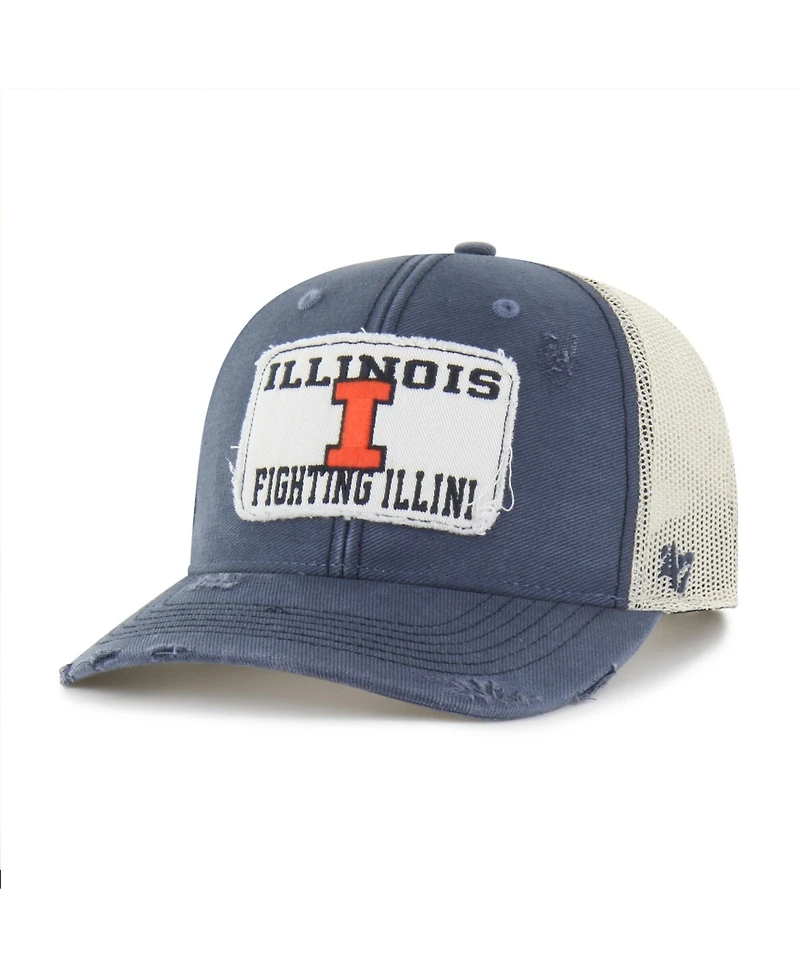 47 Brand Men's and Women's Navy Illinois Fighting Illini Egremont Well-Worn Adjustable Trucker Hat