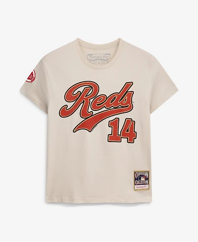 Mitchell & Ness Women's Pete Rose Cincinnati Reds Cooperstown Throwback T-Shirt