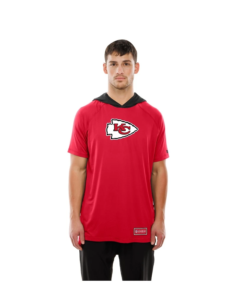 New Era Men's Red Kansas City Chiefs Combine Authentic Hooded Raglan Short-Sleeve T-Shirt