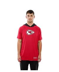 New Era Men's Red Kansas City Chiefs Combine Authentic Hooded Raglan Short-Sleeve T-Shirt