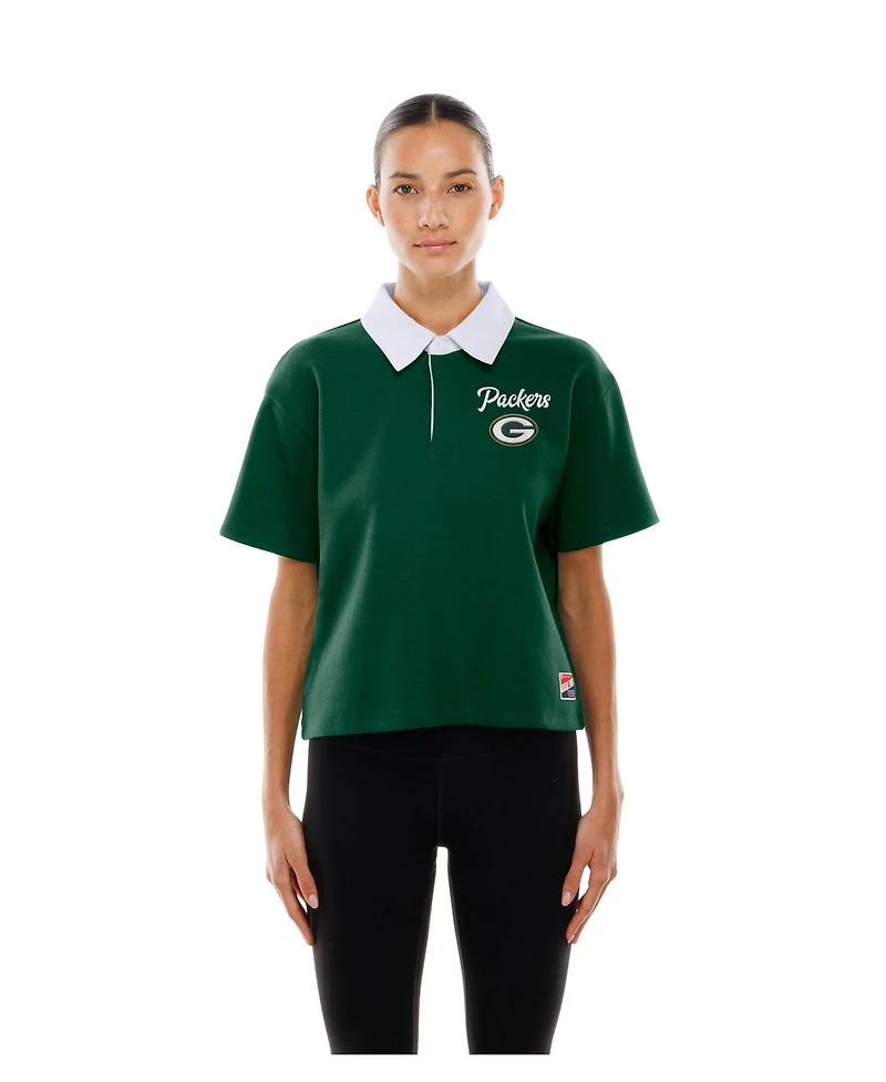 New Era Women's Green Bay Packers Cropped Boxy Polo