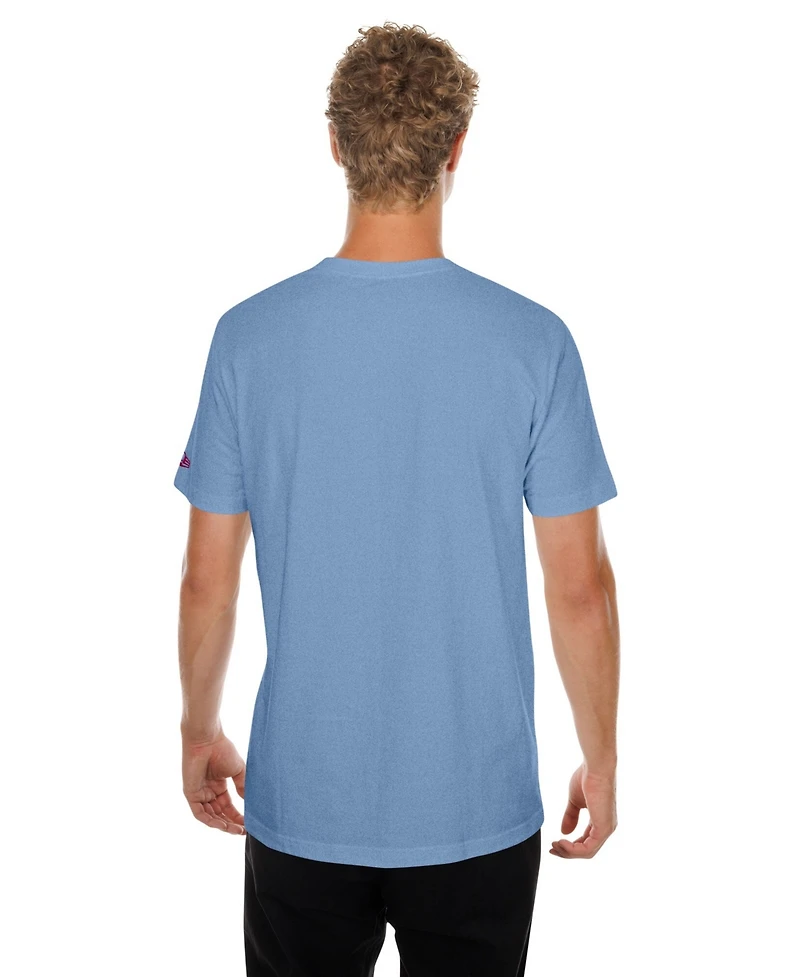 New Era Men's Light Blue Philadelphia Phillies Oversized Throwback Distressed T-Shirt