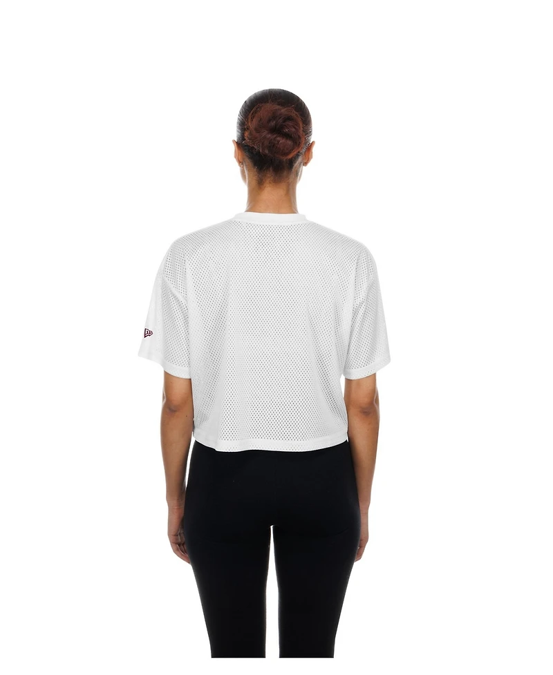 New Era Women's Washington Commanders Cropped Boxy Mesh T-Shirt