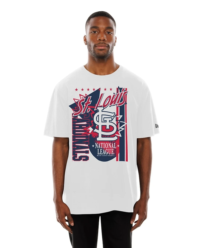 New Era Men's White St. Louis Cardinals Big Graphic Domestic T-Shirt