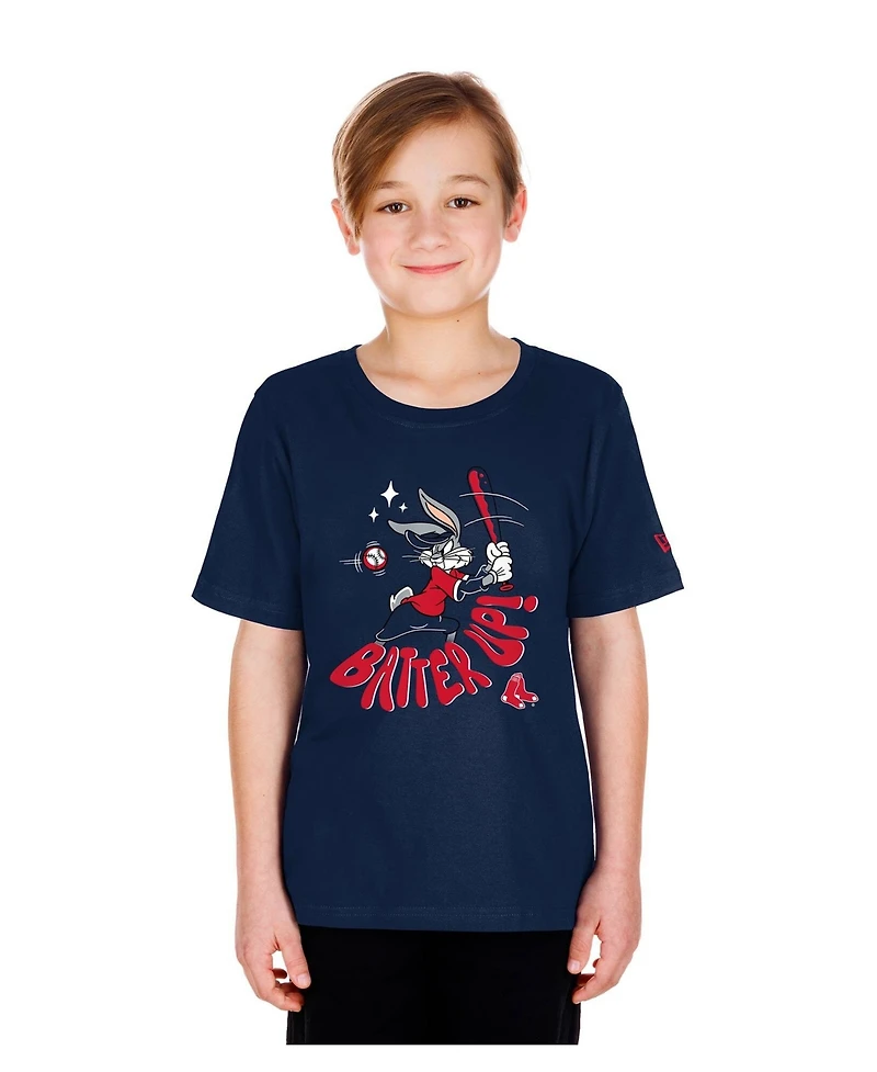 New Era Big Boys and Girls Navy Boston Red Sox Looney Tunes T-Shirt