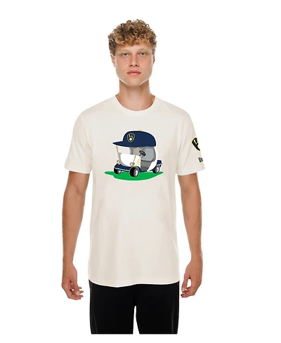 New Era Men's Natural Milwaukee Brewers Golf Mascot T-Shirt