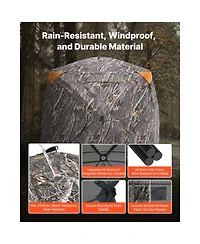 Sugift 270degree(s) See Through 4-5 Person Pop Up Hunting Blind with Carrying Bag One-Way Mesh Tent