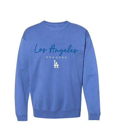 Soft As A Grape Women's Los Angeles Dodgers Pigment Dye Crewneck Relaxed-Fit Sweatshirt