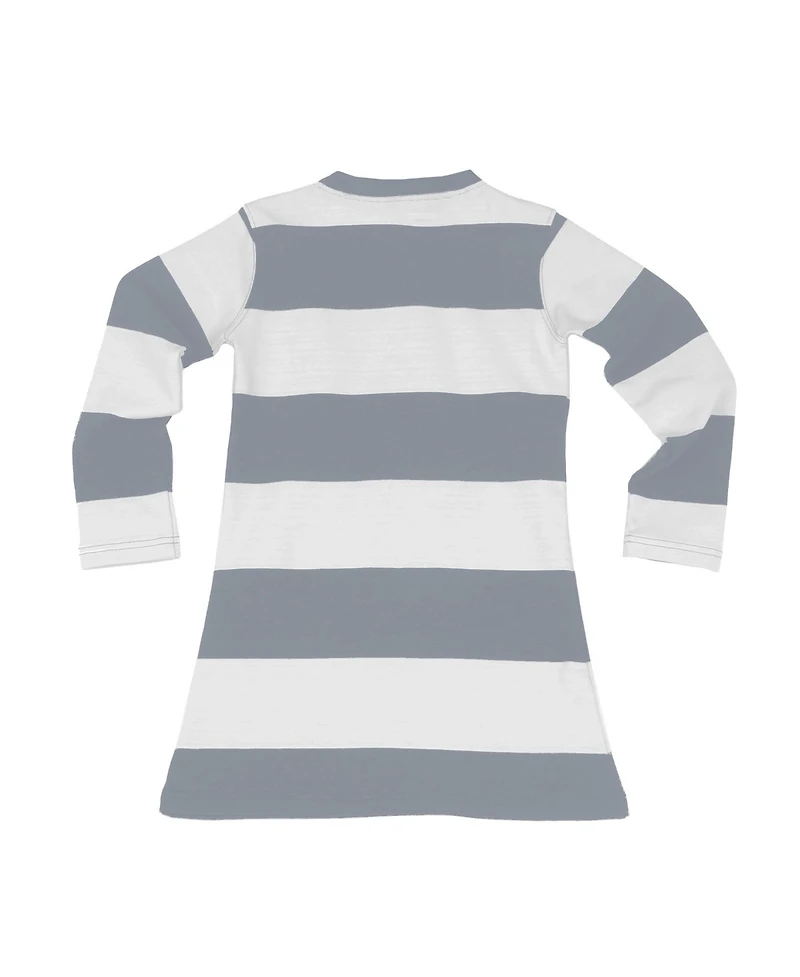 Wes & Willy Girls Toddler Gray/White Dallas Cowboys Long Sleeve Rugby Tri-Blend Dress