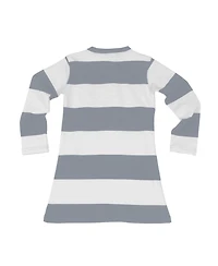 Wes & Willy Girls Toddler Gray/White Dallas Cowboys Long Sleeve Rugby Tri-Blend Dress