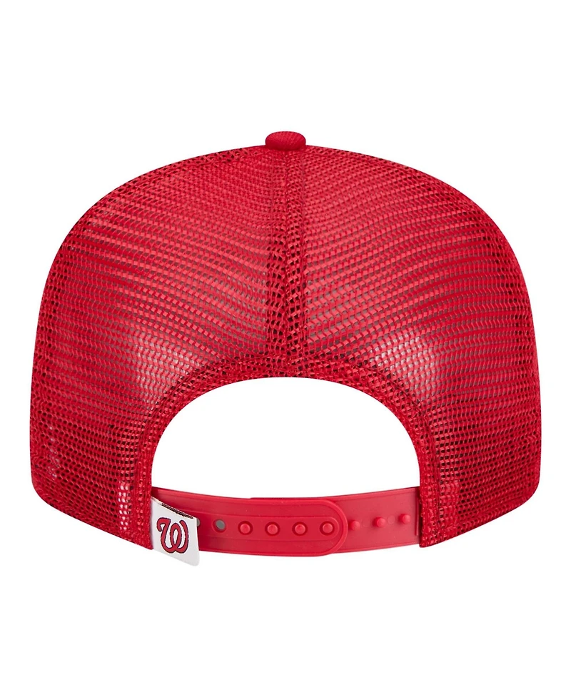 New Era Big Boys and Girls Red Washington Nationals 9FIFTY Trucker Snapback Hat