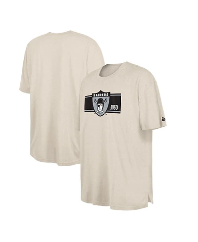 New Era Men's Cream Oakland Raiders Third Down Big Tall Historic T-Shirt
