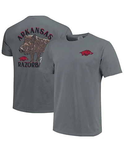 Image One Men's and Women's Charcoal Arkansas Razorbacks Arched Drawn Mascot Hyper Local Comfort Colors T-Shirt