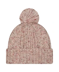 New Era Women's Stone New York Jets Trendy Tone Cuffed Pom with Knit Hat