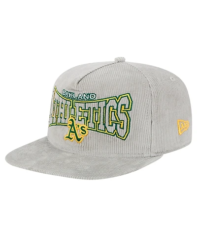 New Era Men's Gray Oakland Athletics Corduroy Golfer Snapback Hat