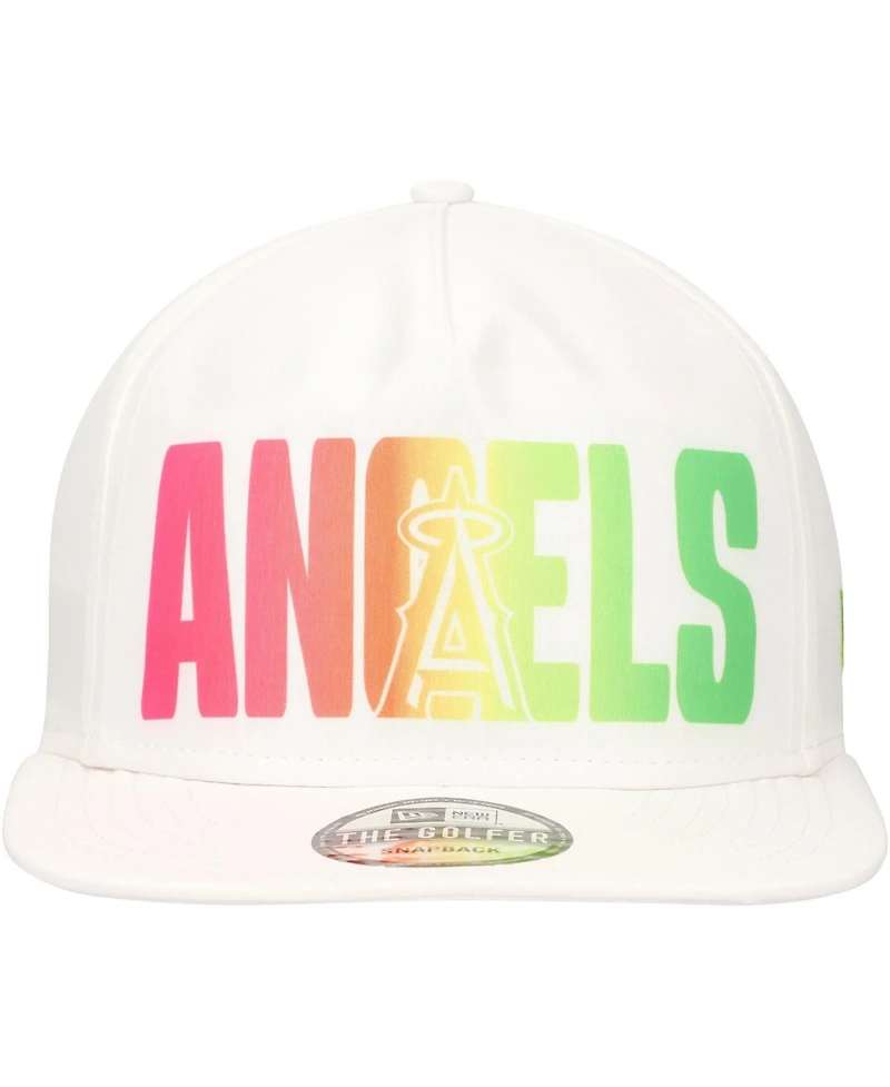 New Era Men's White Los Angeles Angels Spring Spectrum Golfer Snapback Hat