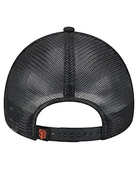 New Era Men's Black San Francisco Giants Distressed 9FORTY A-Frame Adjustable Trucker Hat