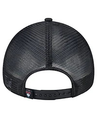 New Era Men's Black Arizona Diamondbacks Distressed 9FORTY A-Frame Adjustable Trucker Hat